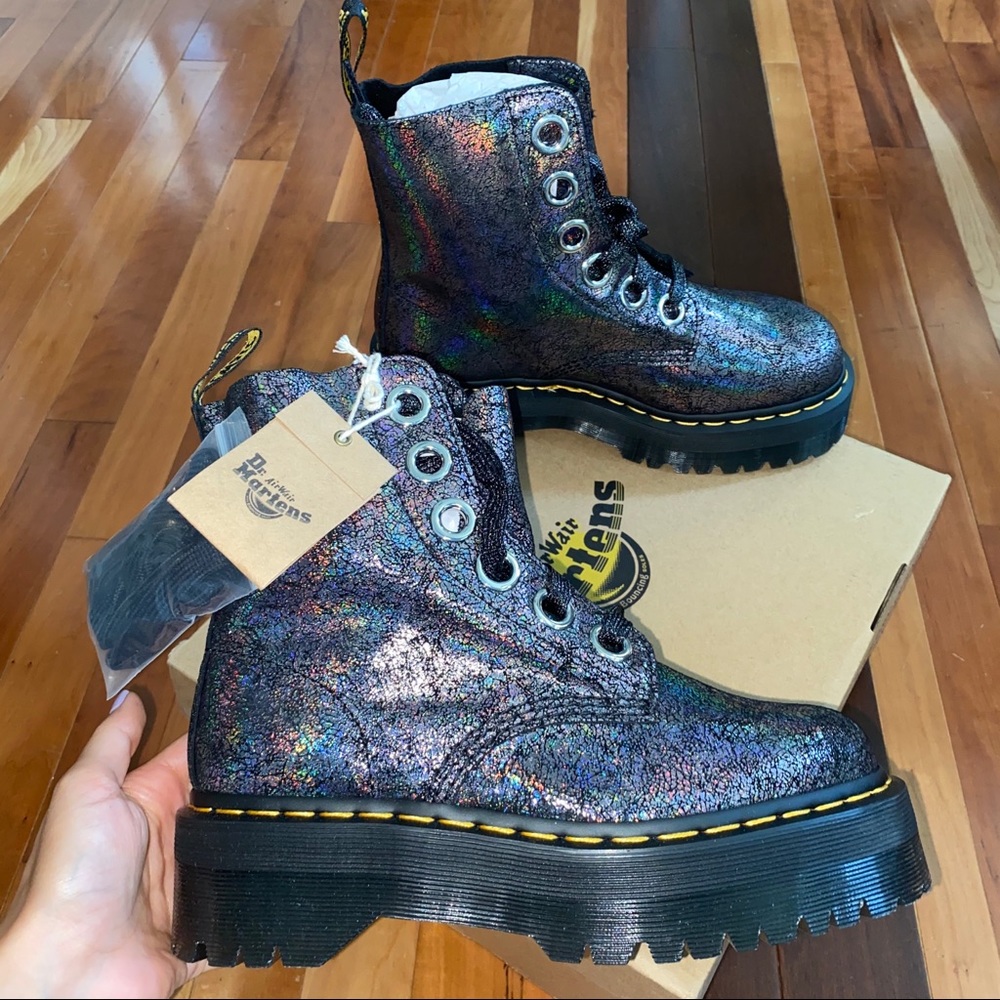 SOLD New Size 8 Dr. Martens Metallic Leather Boot - Picture 2 of 7